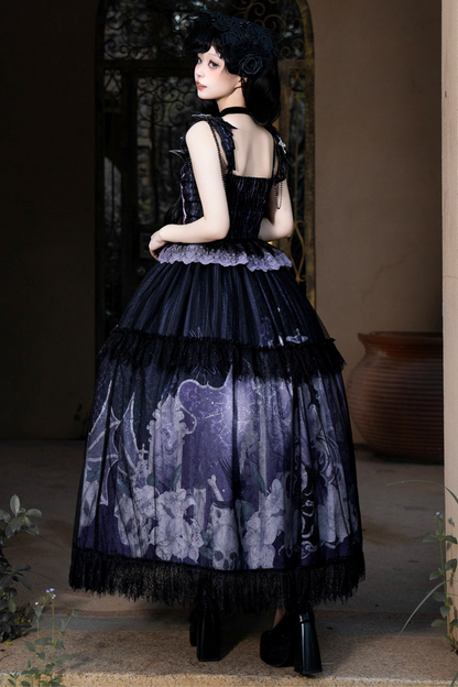 Gothic Style Dark Camisole Top + Dark Skull Skirt