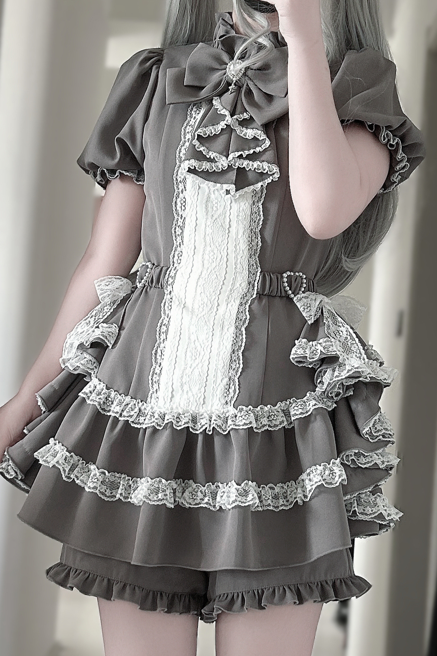 Puff Sleeve Gothic Style Top + Pants