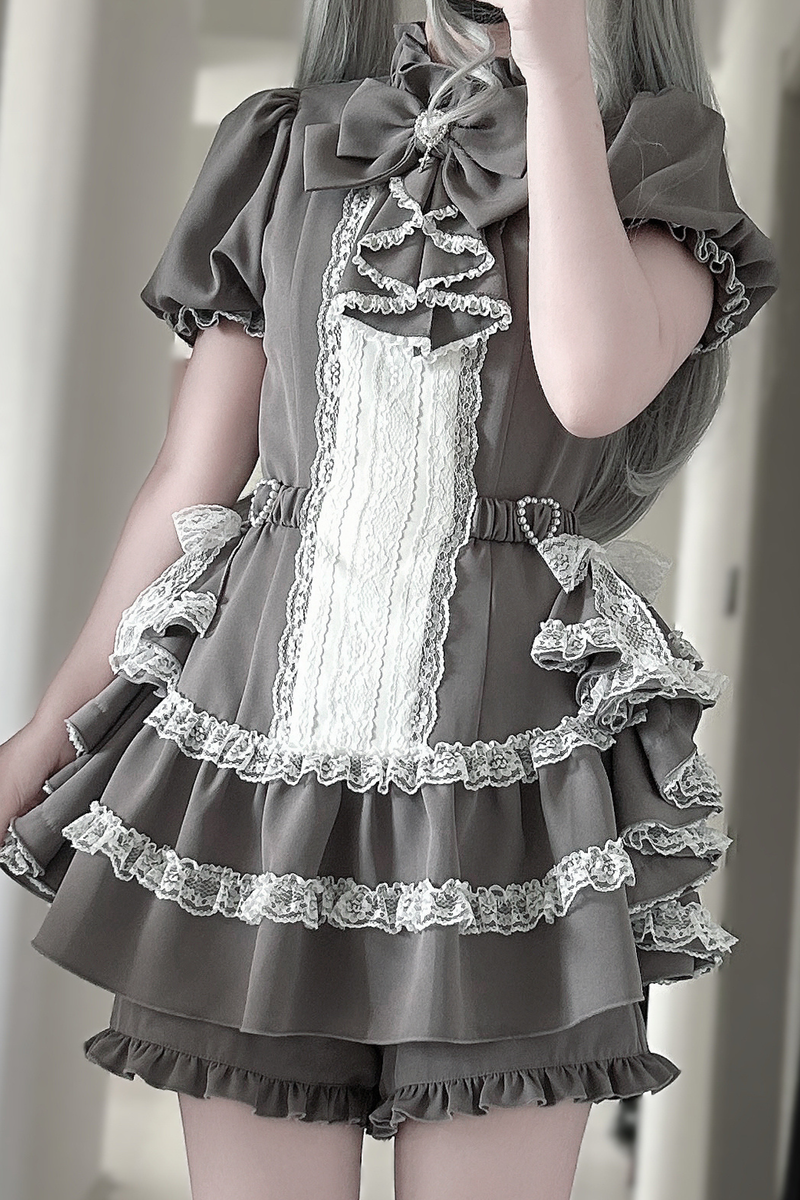 Puff Sleeve Gothic Style Top + Pants