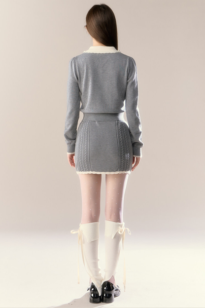 Sweet French Knit Top + Tight Skirt