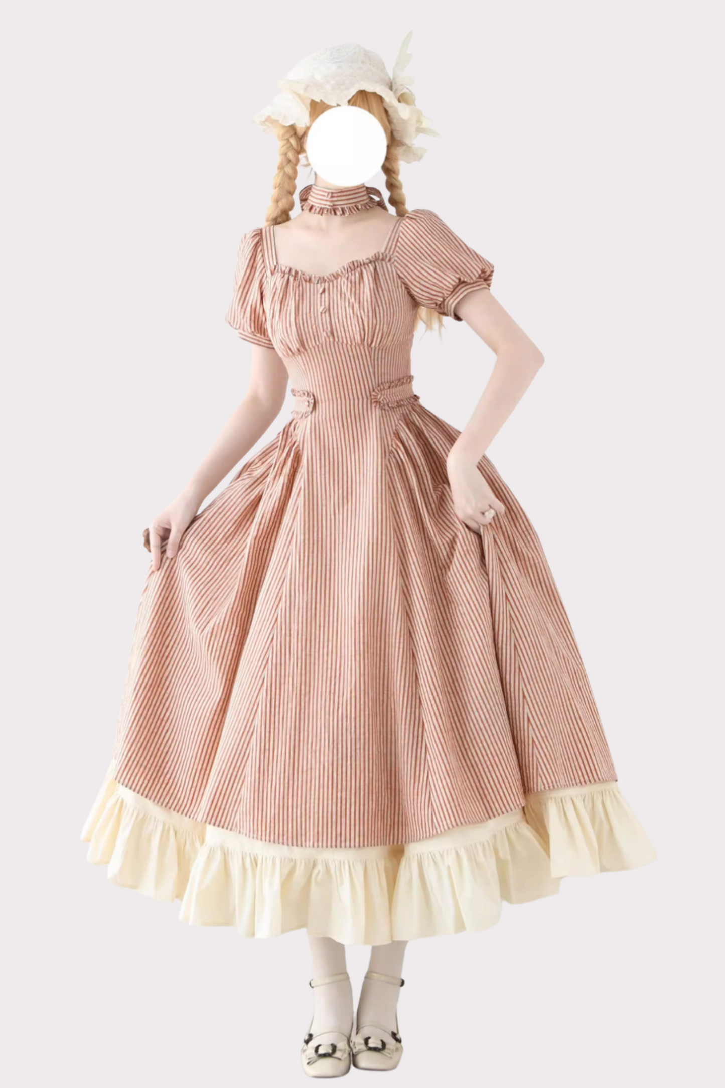 [pre-order] Retro French Classic Cotton & Linen Striped Dress