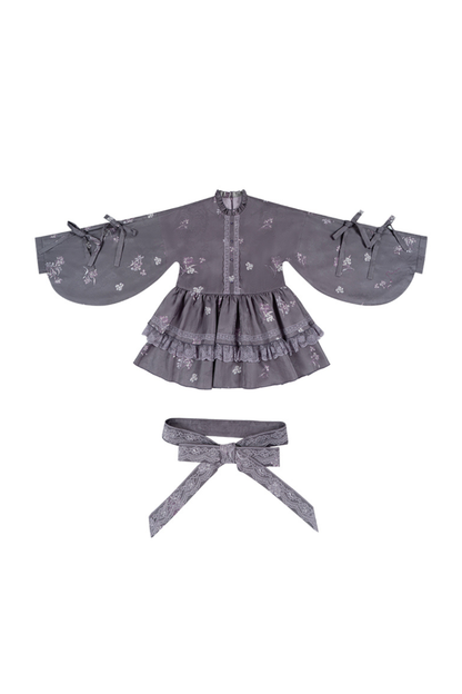 Chinese-style Ruffle Dress + Vest + Headband