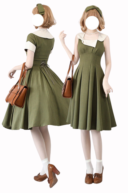 French Retro Flare Dress + Short Jacket