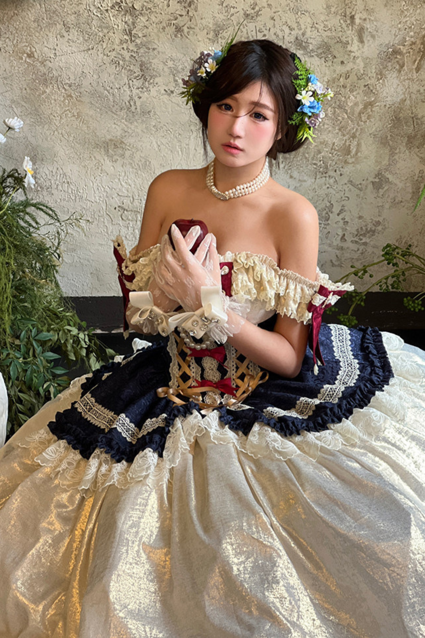 Snow White Lolita Dress + Big Ribbon