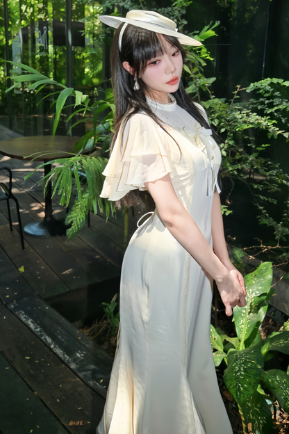 Pure White Lace Fishtail Dress