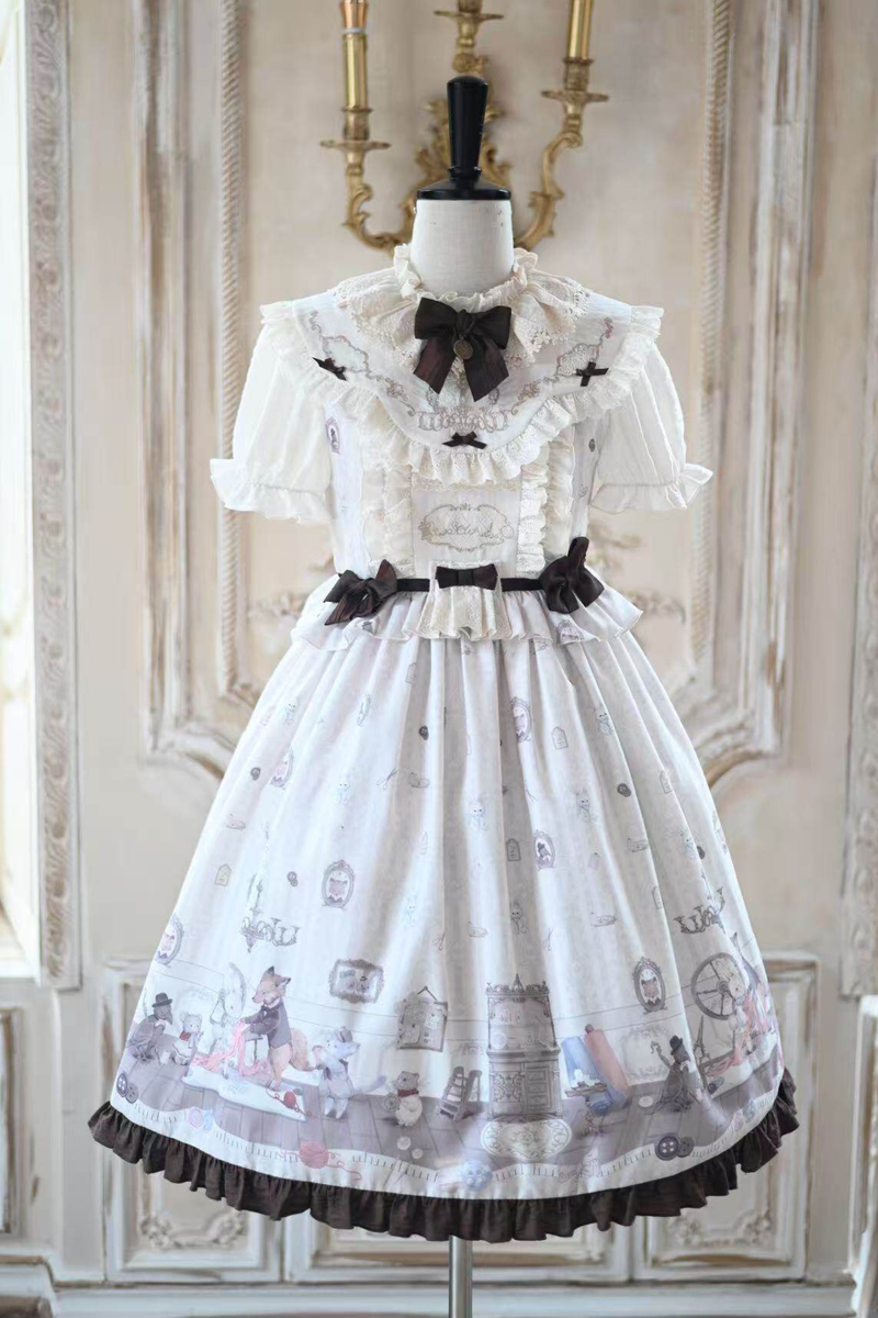 [pre-order Deadline: March 26] Cherry Lolita Dress + Jumper Skirt + Shirt + Bonnet + Headband