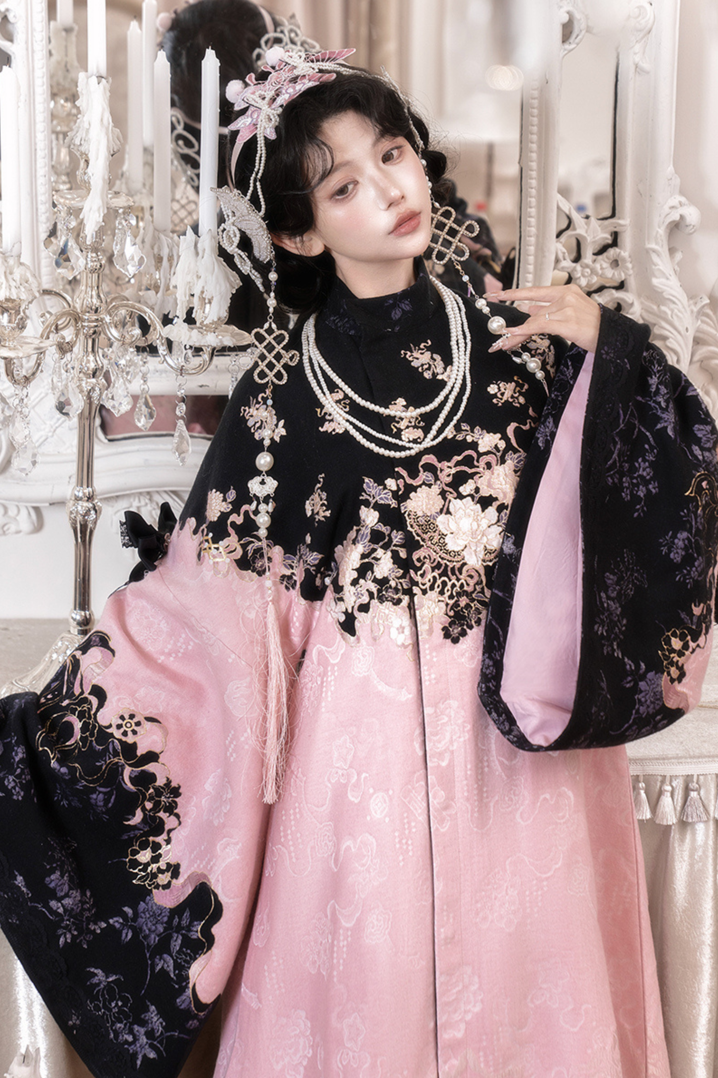 Chinese-style Long Jacket + Skirt