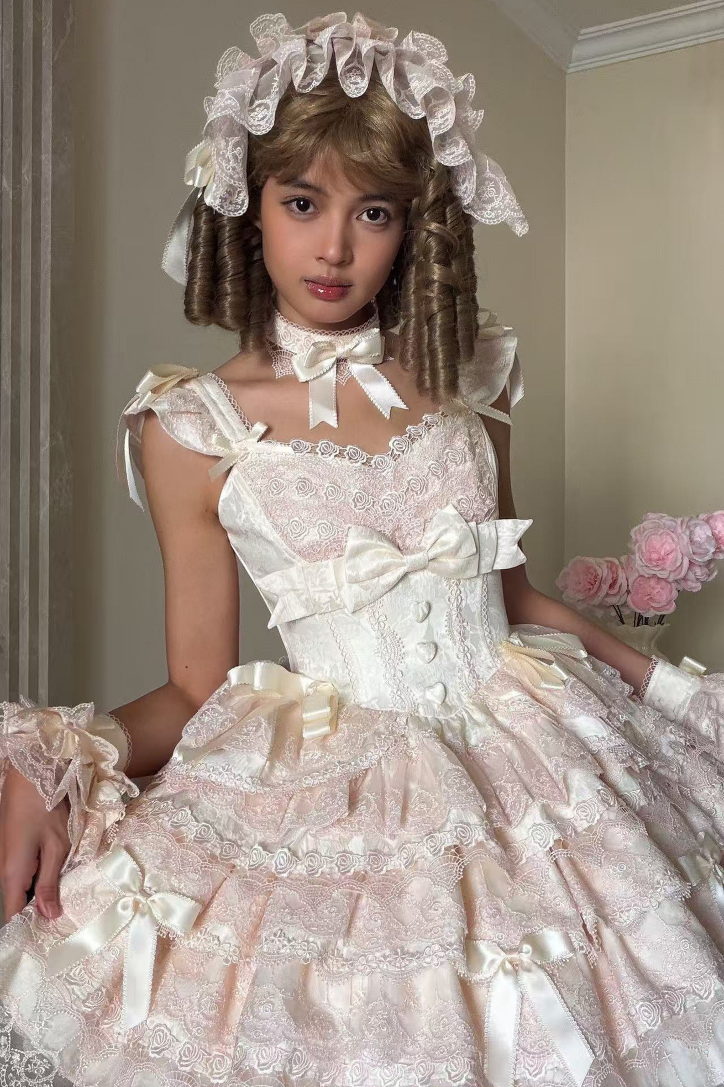 [pre-order] Princess Ballet Tiered Lolita Dress + Headband + Necklace + Sleeves + Tail