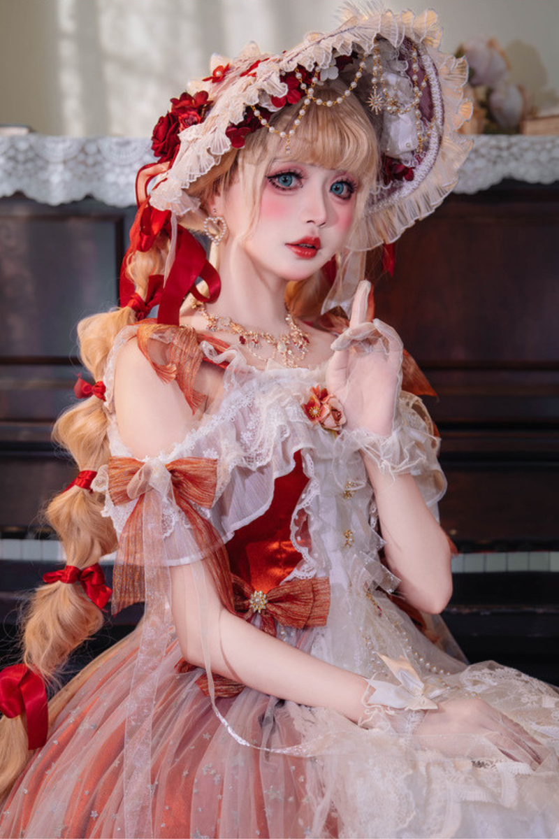 Sweet Lolita Flower Hat + Necklace