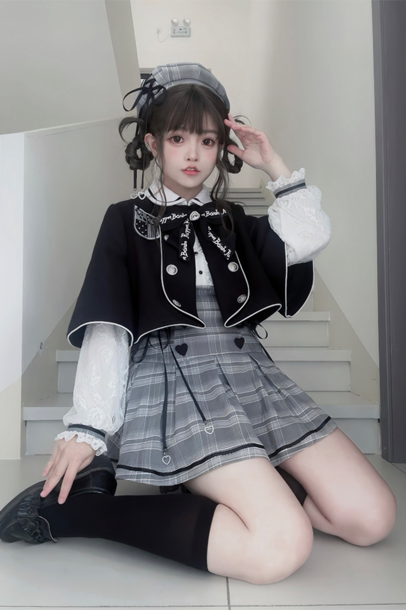 Detective Academy Plaid Dress + Pants + Cape