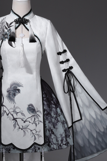 Chinese-style Top + Skirt + Camisole Dress + Leg Warmers