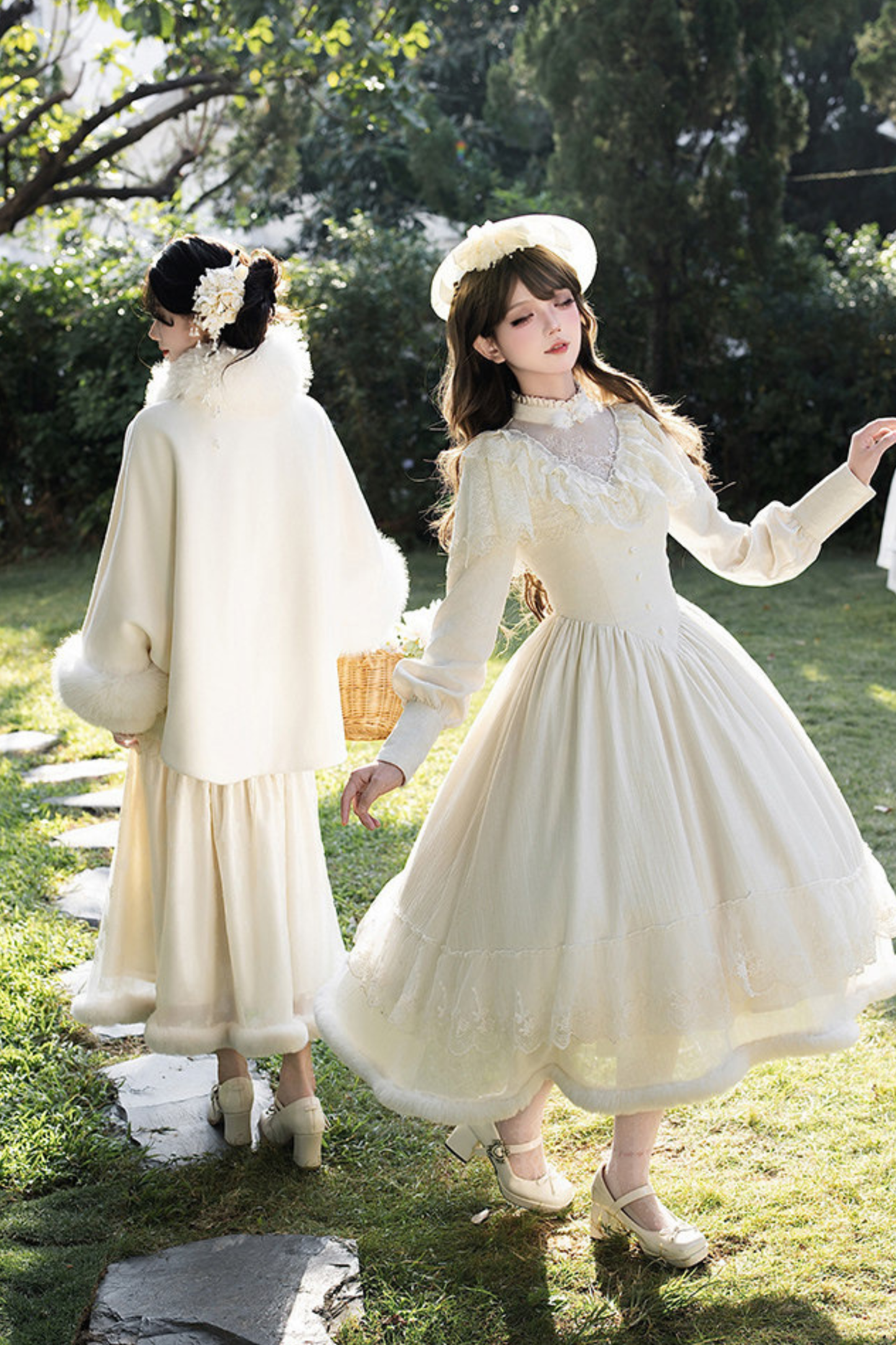 Red Snow Fishtail Dress + Flare Dress + Hat + Clip