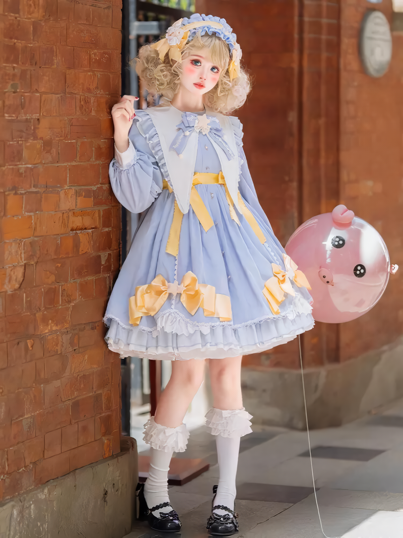 Magical Girl Sleeping Star Ribbon Lolita Dress