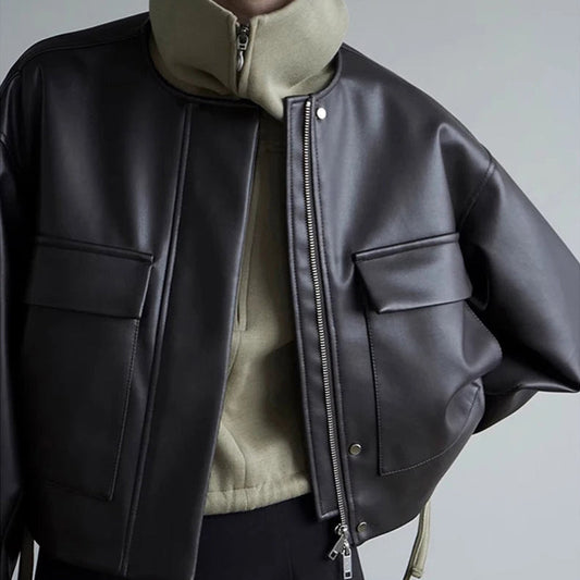 Cropped Leather Jacket
