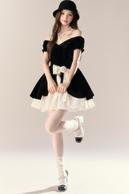 Velvet Girly French Banquet Dress