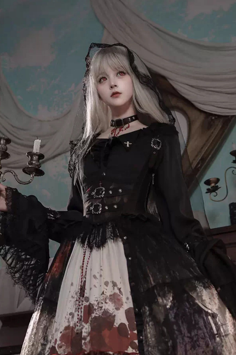 Gothic Lolita Dark Jumper Skirt + Shirt