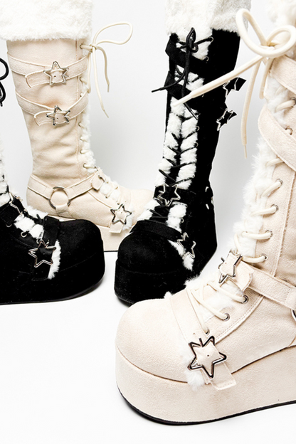 Subculture Fur Star Long Boots
