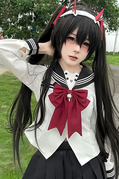 Anime Girl Sailor Top + Skirt + Ribbon
