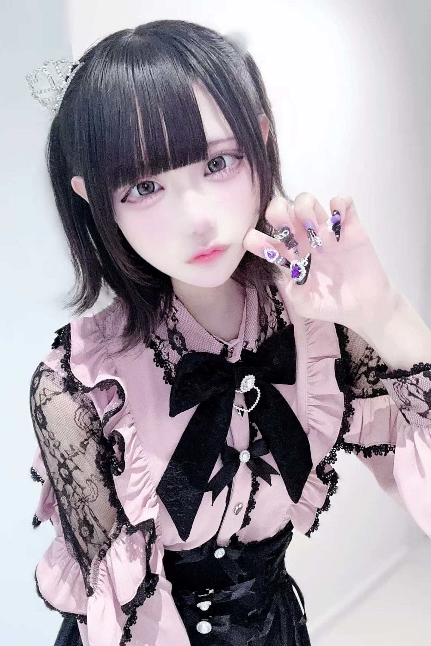 French Lace Trim Shirt + Long Skirt