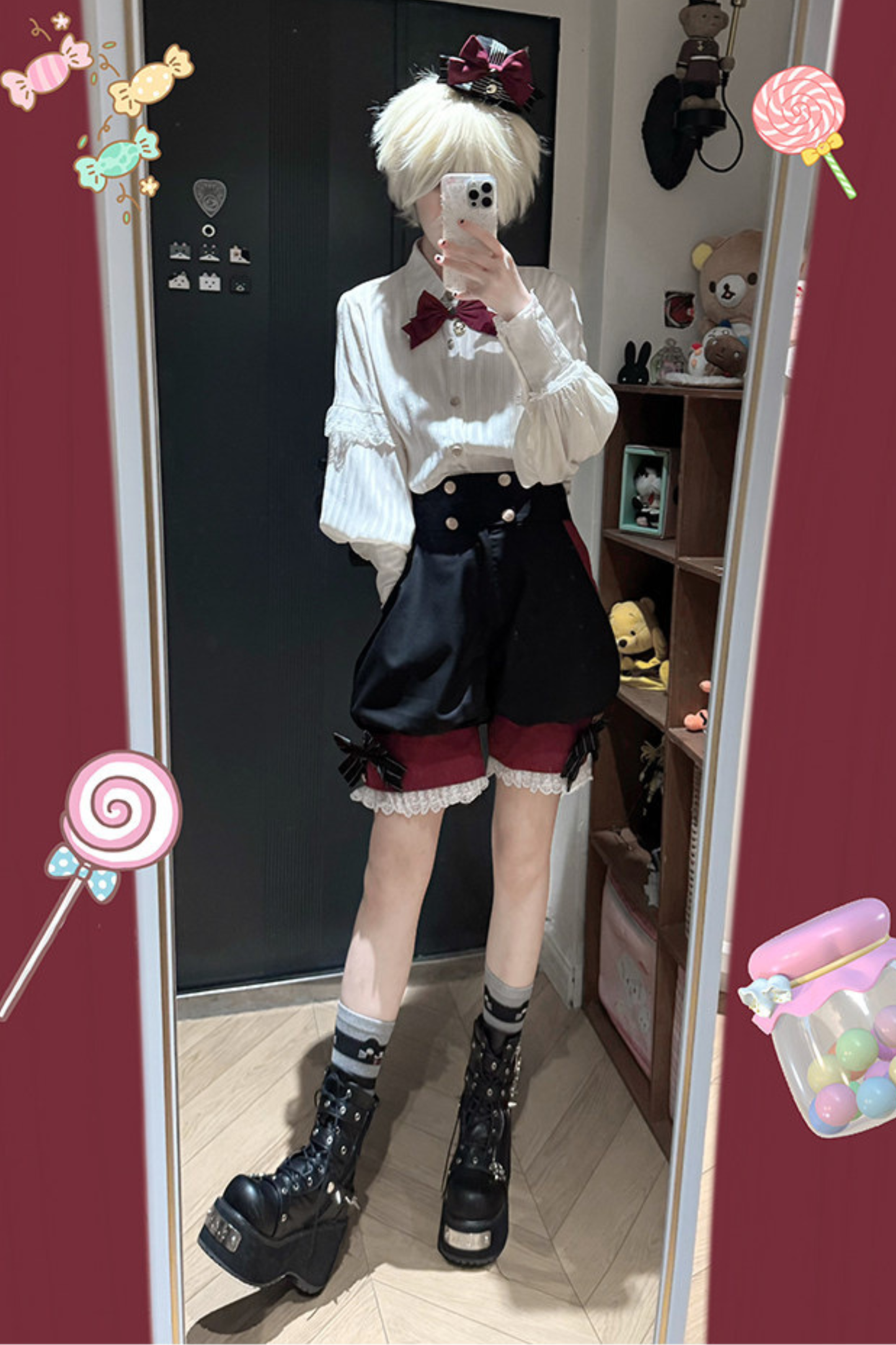 [pre-order Deadline: April 25] Castle Prince Candy Lolita Vest + Shirt + Pants + Ribbon + Hat