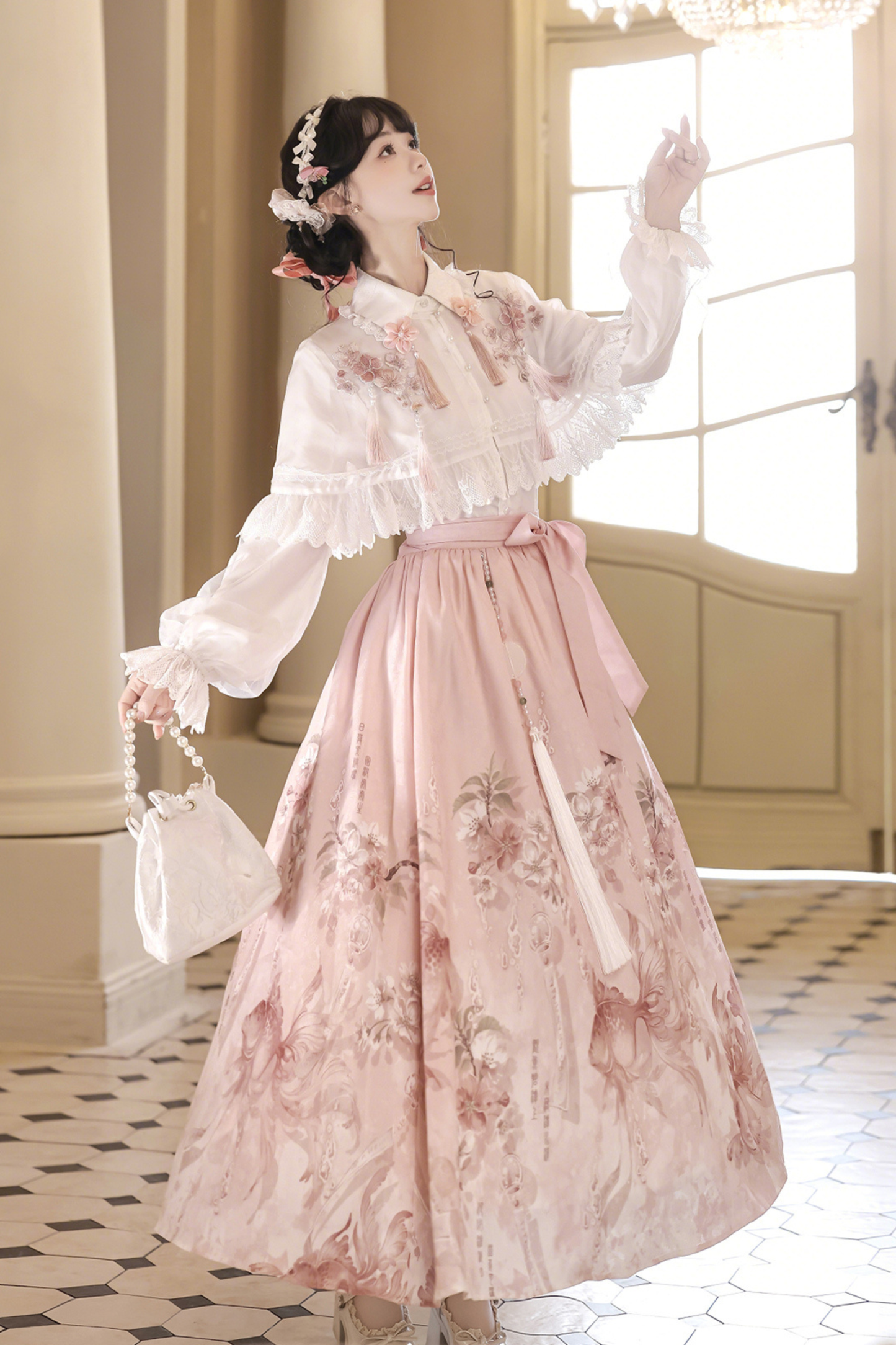 Sweet Flower Shawl + Blouse + Skirt