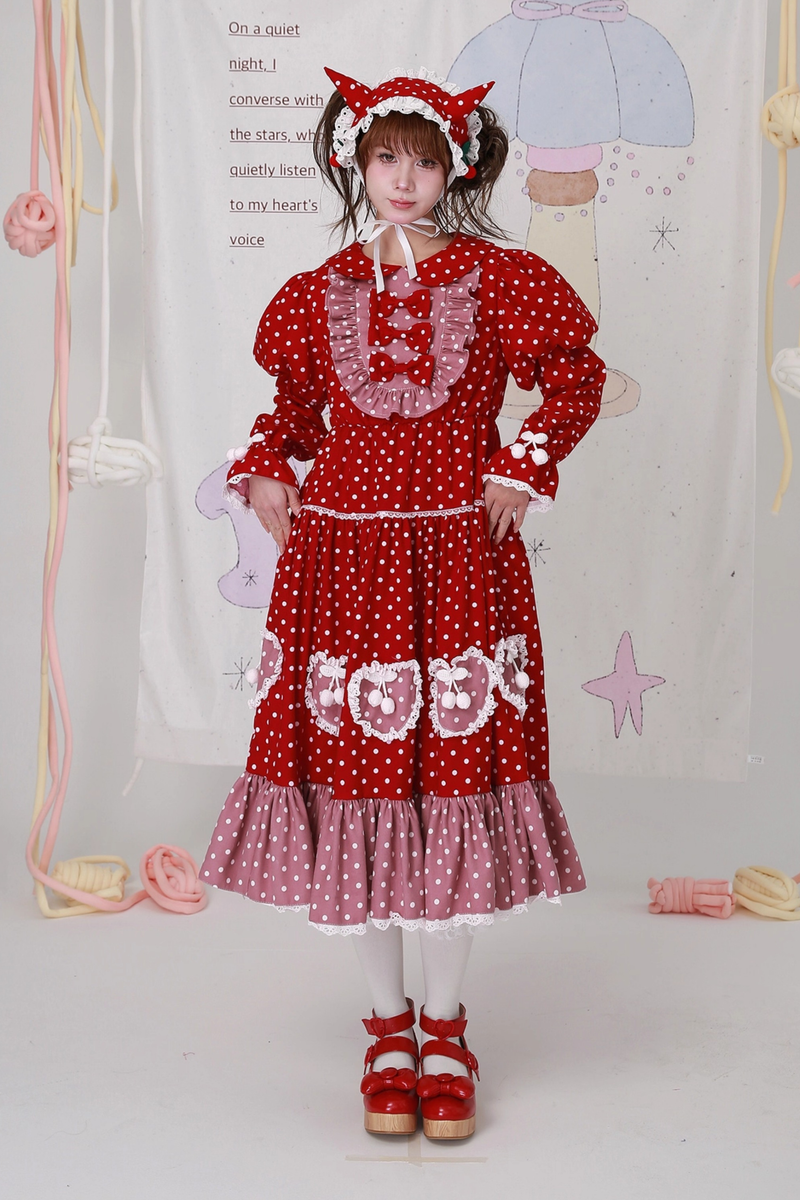 Retro Girly Dot Ribbon Dress