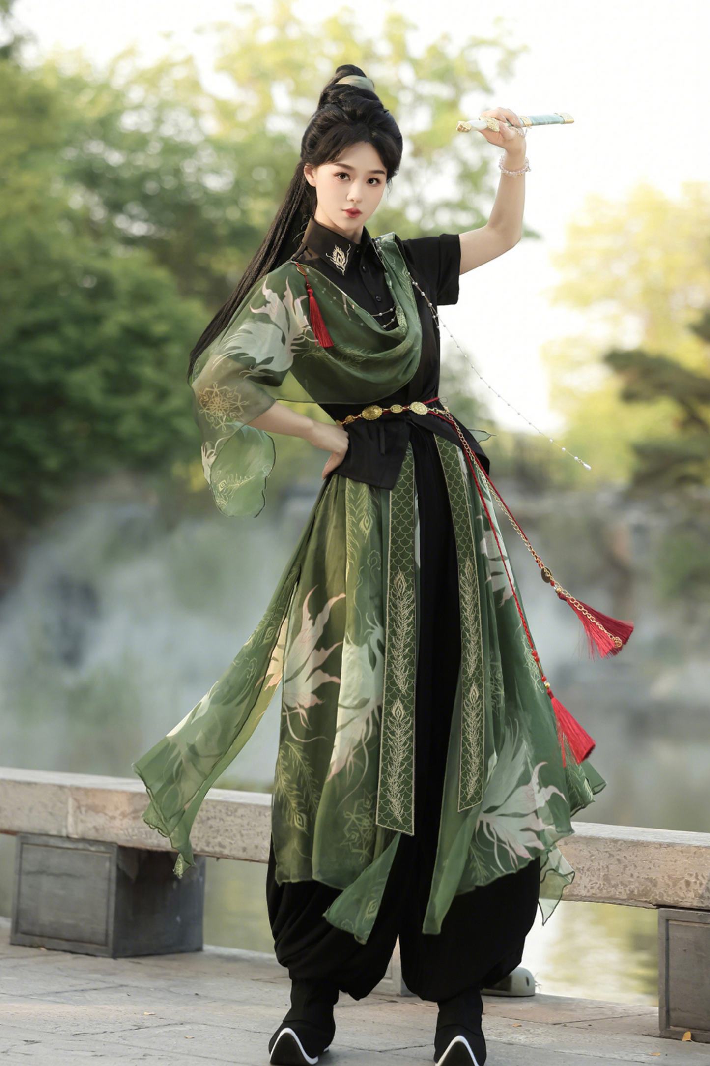 Neverless Island Chinese-style Top + Balloon Pants