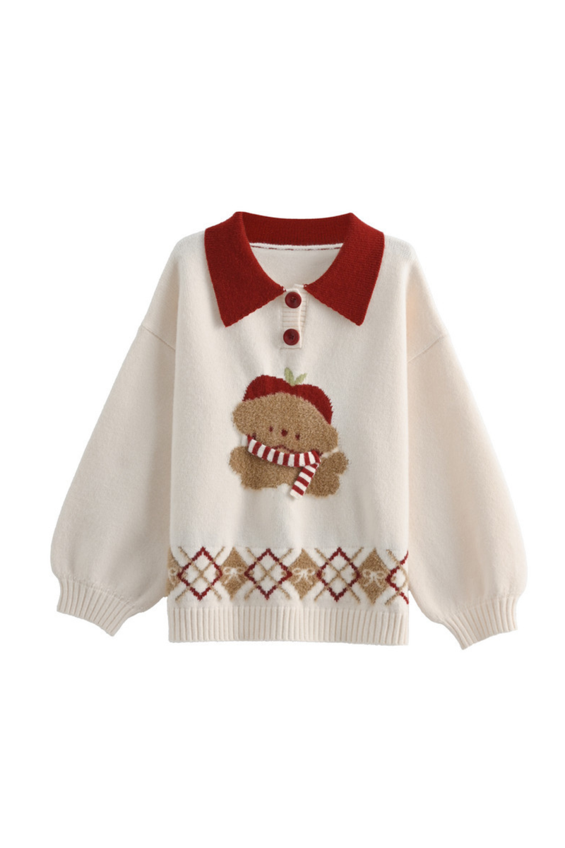 Animal Knit Polo Sweater + Cardigan