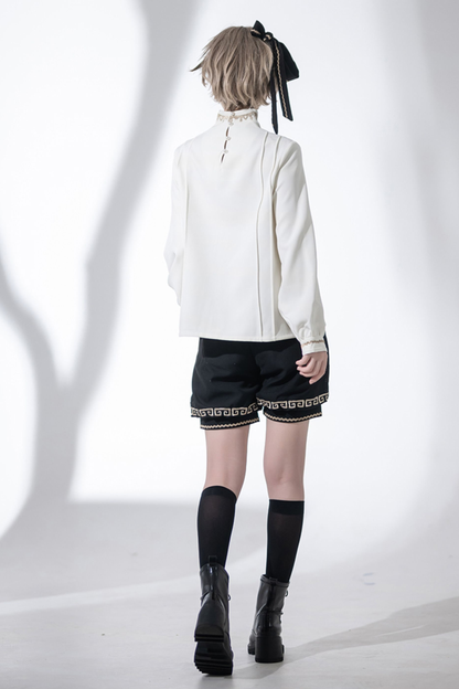 Retro Stand Collar Shirt + Shorts + Jacket