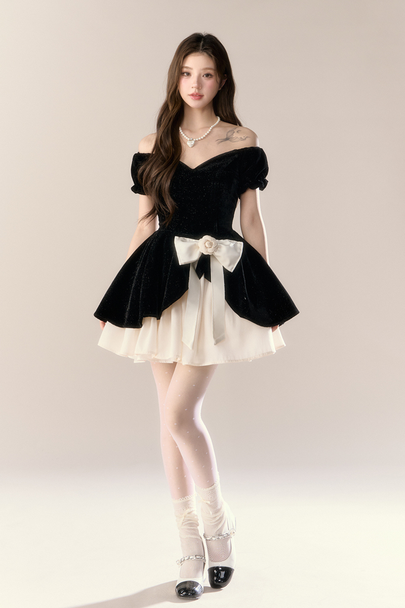 Velvet French Black Dress
