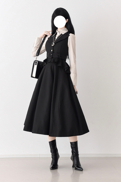 Umbrella Style Trailing Vest + Long Skirt + Short Skirt