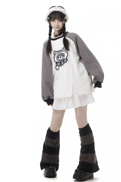 Raccoon Fur Jacket + Sweatshirt + Skirt + Pants + Leg Sleeve