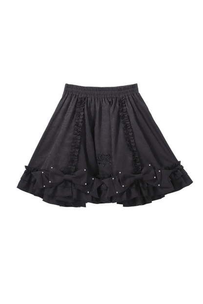 Flying Sleeve Sweet Dark Top + Flare Skirt