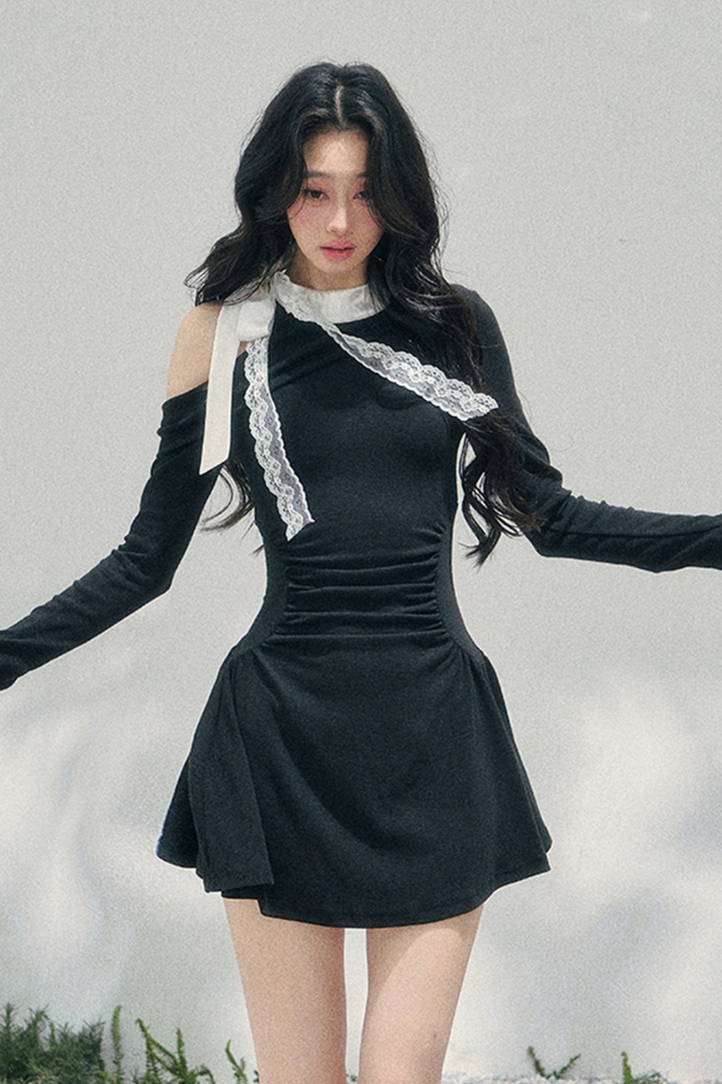 French Lace Off Shoulder Dress