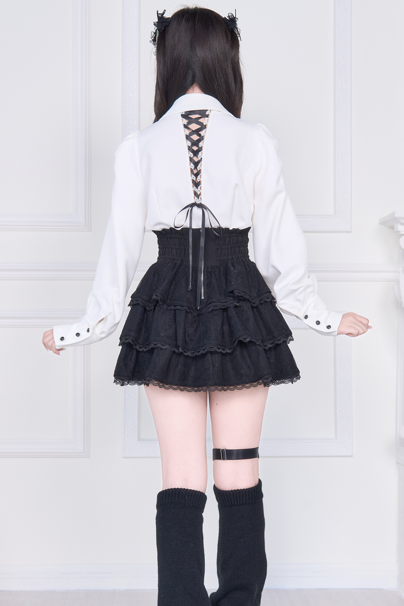 Cross Embroidery Shirt + Skirt