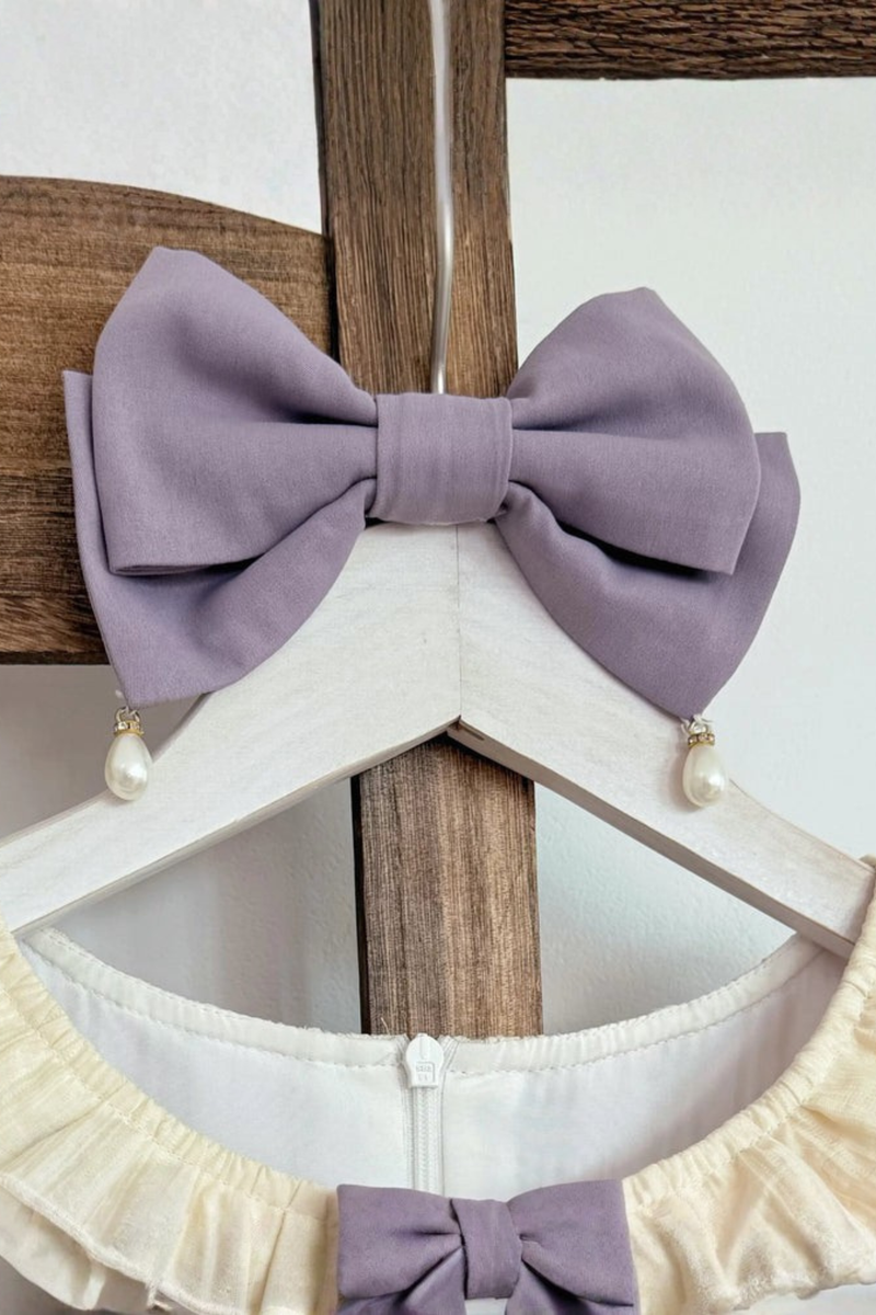 [pre-order] Striped Lolita Dress + Ribbon Clip