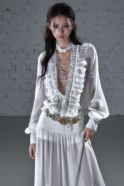 Modern Chiffon Y2k Long Dress