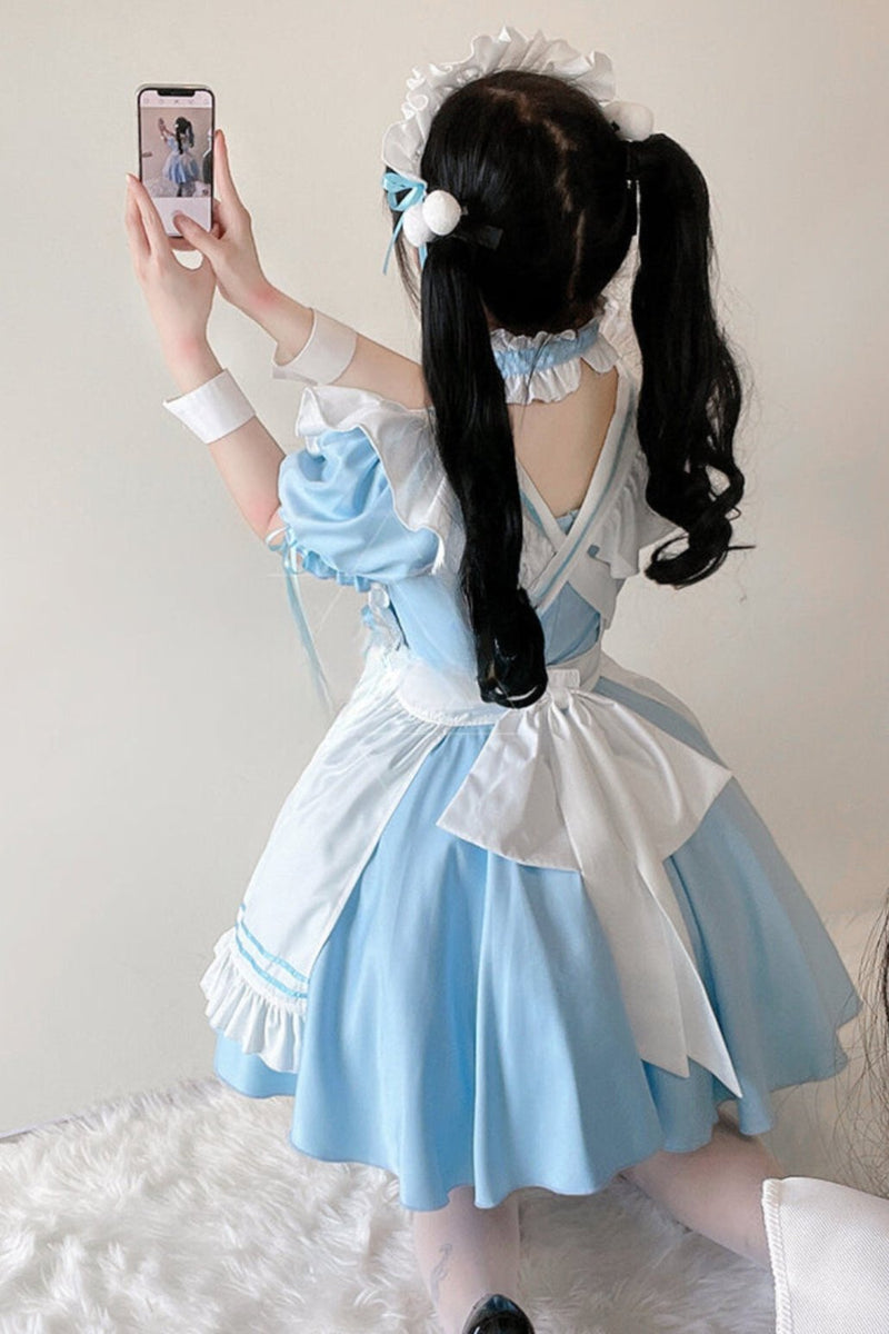 Powder Blue Alice Maid Dress Set