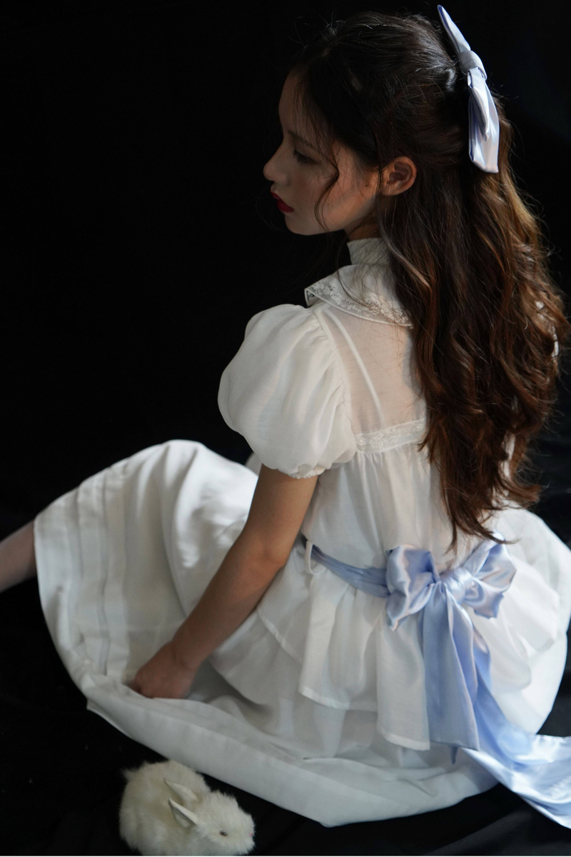 Silk Cotton Ruffle Collar Blouse + Sleeves