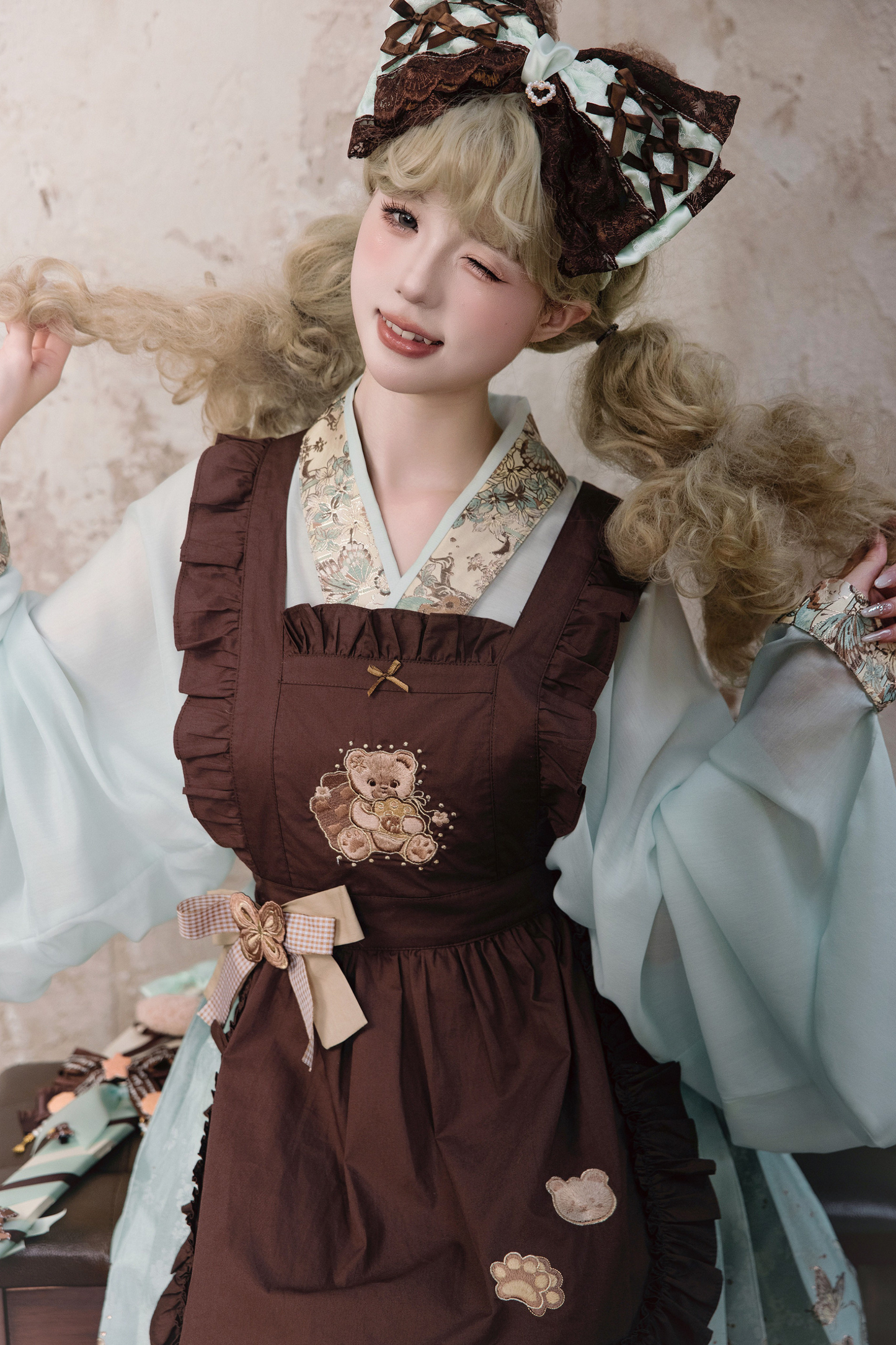 Little Bear Dessert House Dress + Skirt + Apron + Brooch + Overskirt