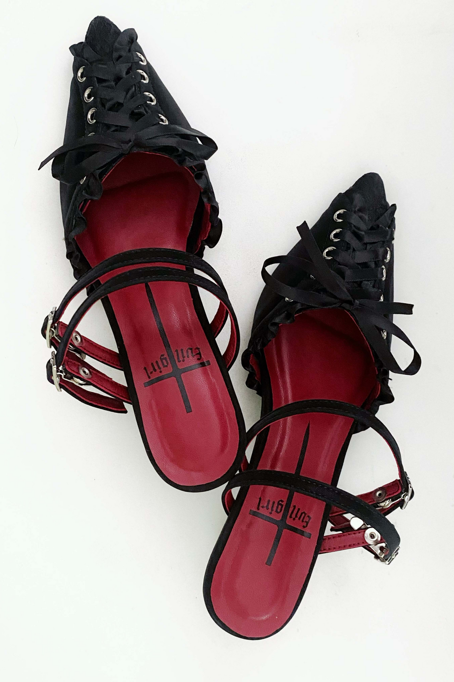 Gothic Lace-up Heeled Shoes