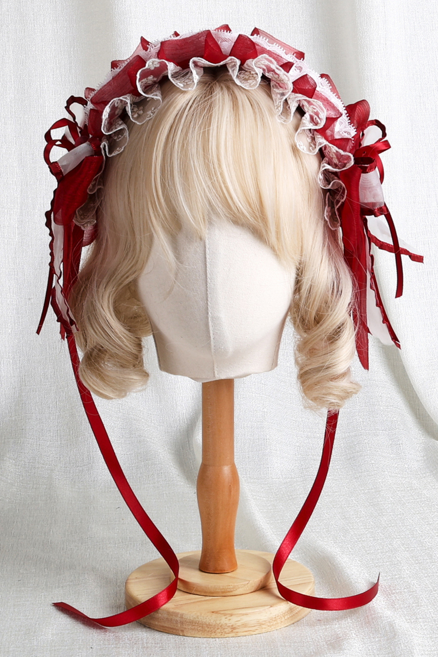 Rose Lace Lolita Bonnet + Hat + Hairband + Clip Hat + Crown