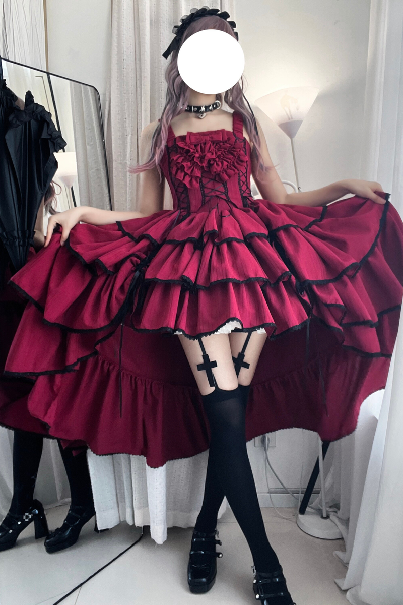 Wine Red Night Jumper Skirt + Shirt