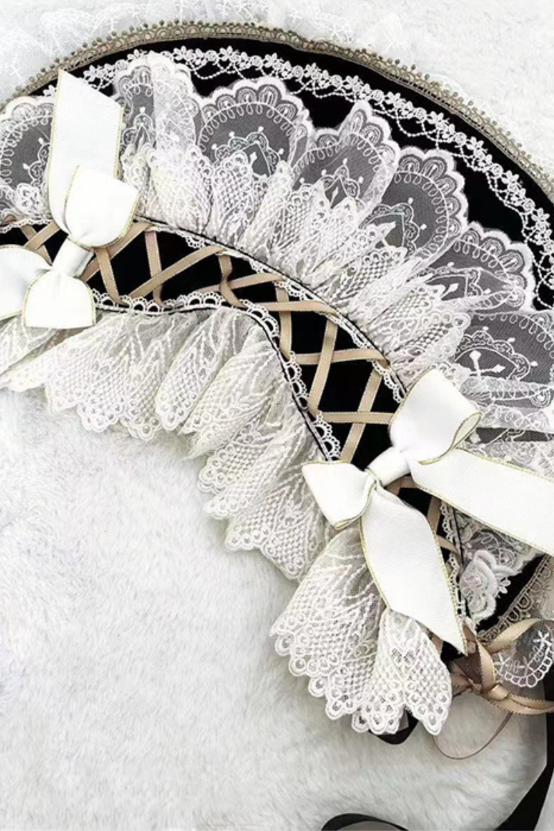 Gothic Doll Lace Jumper Skirt + Bonnet + Shawl