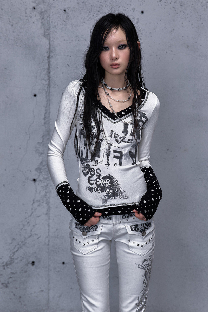 Retro Dark Patchwork Top