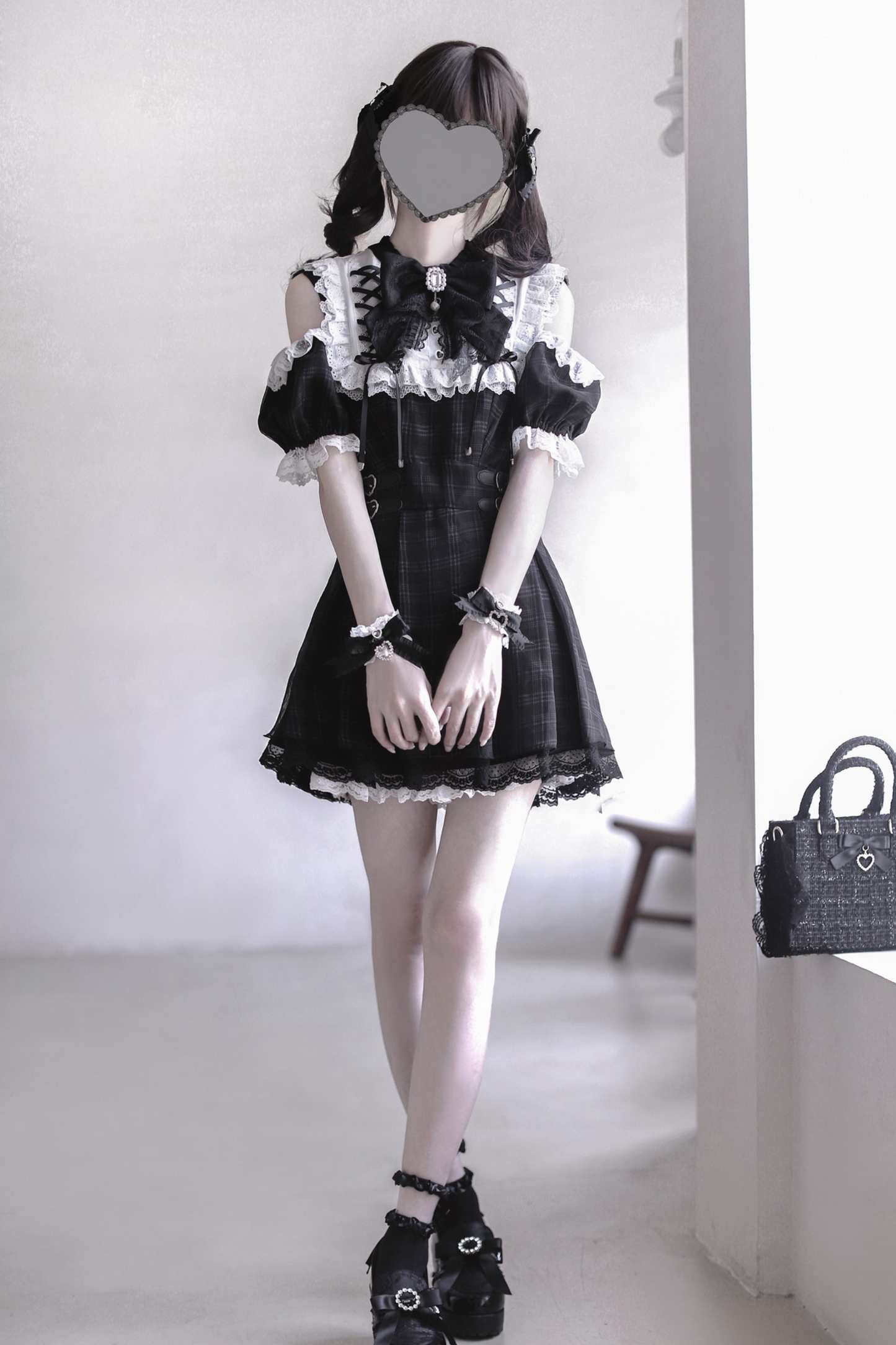 [pre-order] Angel Heart Checkered Dark Kawaii Dress