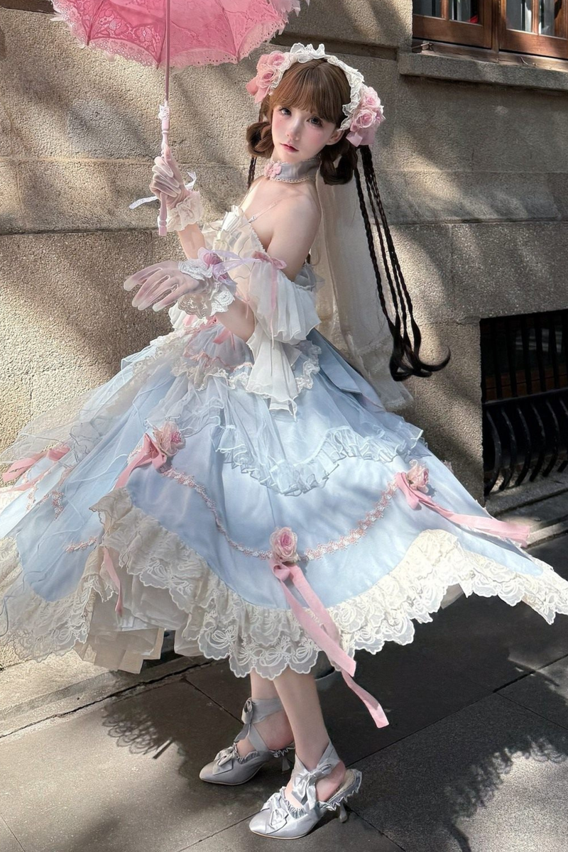 Sweet Princess Dress + Train + Veil + Accessories