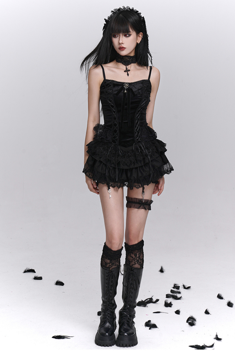 Ghost Girl Gothic Puffy Skirt + Camisole + Short Outer