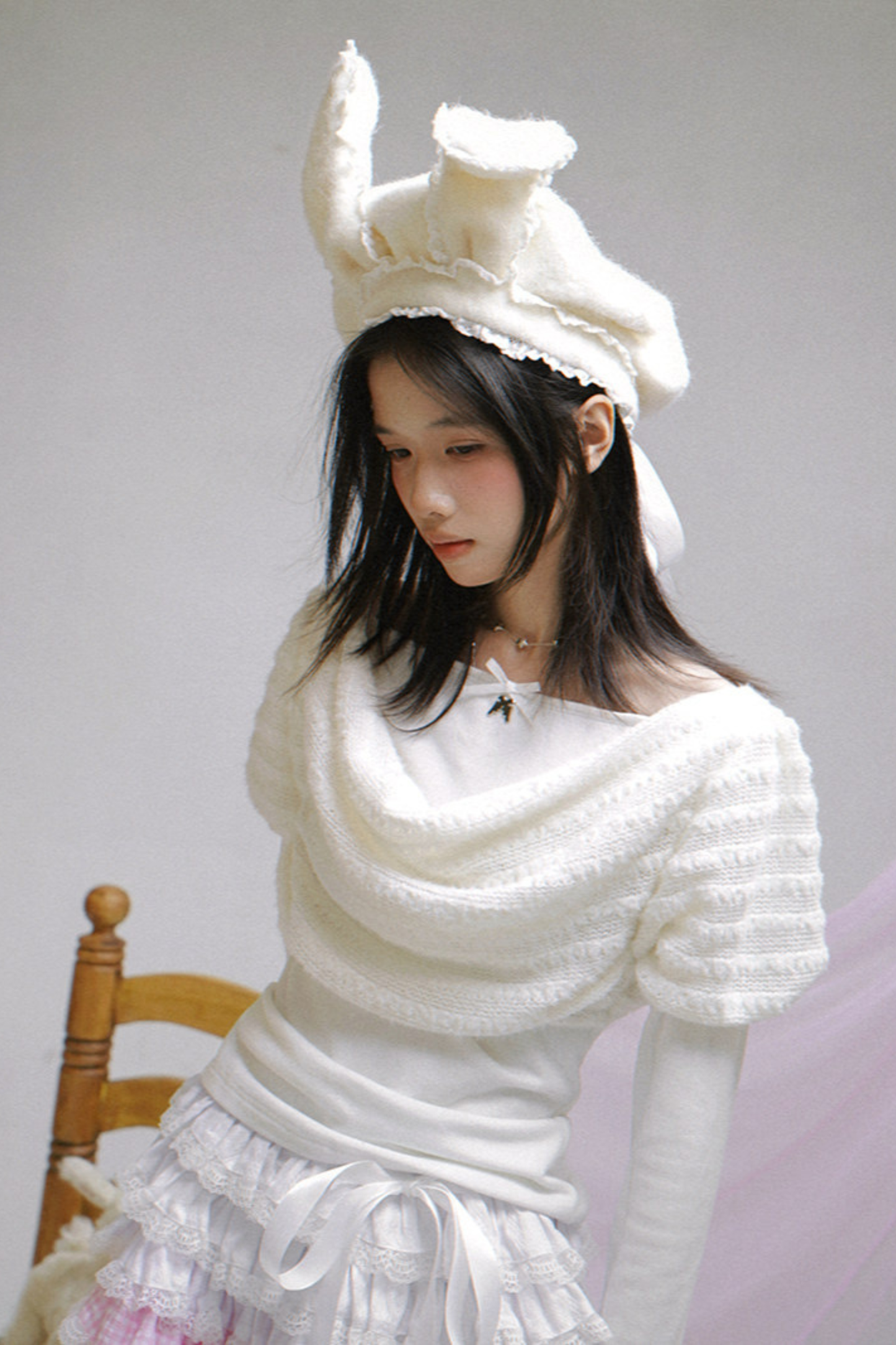 Draped Collar Whip Top