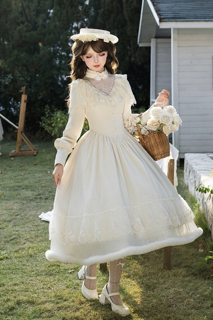 Red Snow Fishtail Dress + Flare Dress + Hat + Clip
